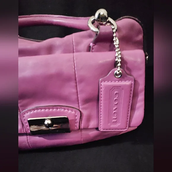 Coach Kristen Orchid Purple Leather Satchel/Shoulder Bag - Picture 16 of 16